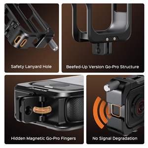 Amazear Cadre utilitaire professionnel pour Insta360 X4 Air Boîtier en aluminium antichoc Supports multiples Accessoires pour appareil photo - Product Image 5