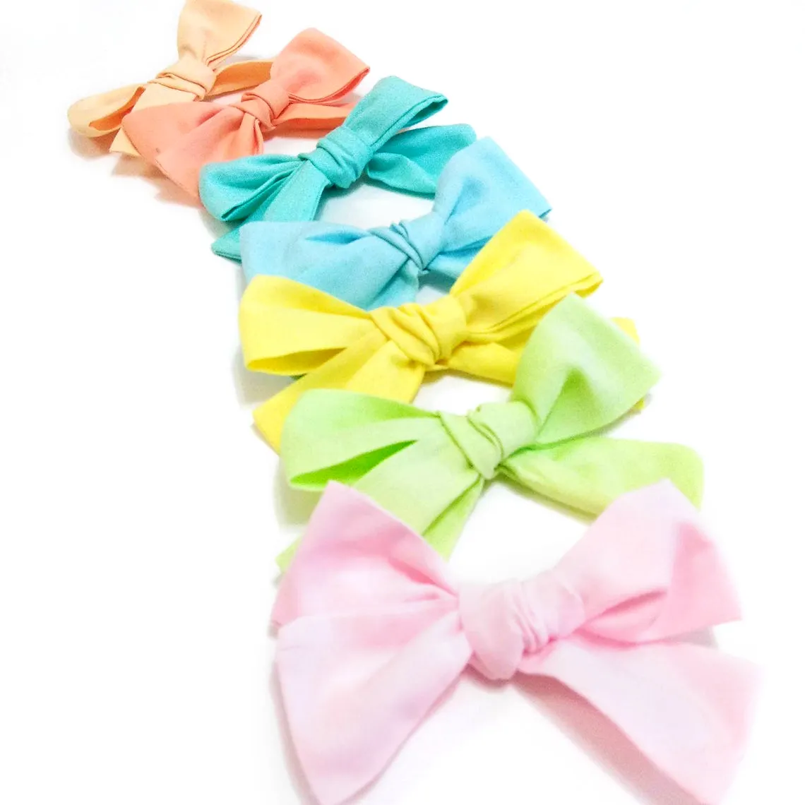 Pastel Colors Linen Kids Hair Bow Accessories