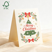 Carte de vœux de Noël haut de gamme en papier épais, pliable, avec motif flocon de neige décoratif, vœux personnalisés, impression sur mesure