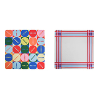 Tapis de Mahjong Moderne de Luxe Écologique Décoratif Double Face Doré et Noir, Inodore, Antidérapant, Pliable, Portable, en Caoutchouc Personnalisé