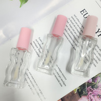 Tube de Brillant à Lèvres Rechargeable de Haute Qualité, Mini Tube Vide Rose Fraise, Personnalisé à Marque Privée, avec Mécanisme de Rotation