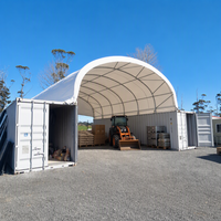 Abri en arche pour conteneur de 8 m de large, sans fondation au sol, imperméable, résistant aux UV, en PVC, pour entrepôt extérieur, auvent pour conteneur maritime