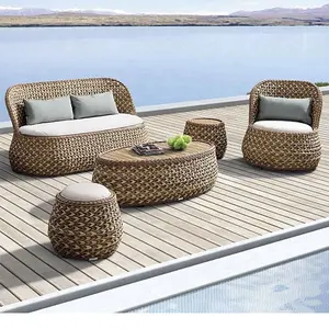 Aluminium Outdoor Gartens tuhl Poly Wicker und Rattan Möbel Set Seil Möbel Set Out Tür Möbel Sets