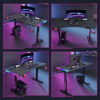 Bureau d'ordinateur électrique intelligent avec éclairage RGB et structure métallique pour le bureau et le gaming