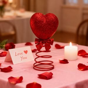 Décoration de Noël en forme de cœur en peluche rouge pour le sommet de l'arbre, vente en gros d'usine OEM/ODM, ornement créatif pour l'ambiance intérieure, décoration de la Saint-Valentin - Product Image 3