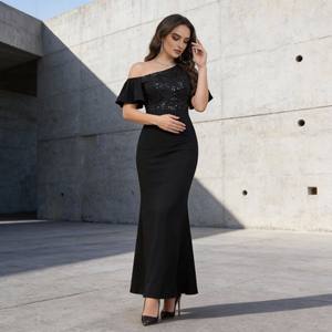 Vestido Abaya de Poliéster de Alta Calidad con Lentejuelas Bordadas de Lujo para Mujeres Musulmanas, Elegante, Personalizado, para Fiestas, Venta al Por Mayor - Product Image 4