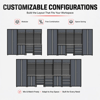 Ensemble d'armoires de garage modulaires robustes, système de rangement d'atelier en acier industriel avec grande armoire au sol OEM/ODM/OBM