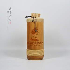 <b>Bamboo</b> Tea Tube Round Handmade Carved Gift Packaging Storage <b>Container</b> Chinese Style Craft - Product Image 2