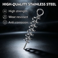 Lot de 10 attaches-appâts souples à ressort en acier inoxydable, vis d'attache-appâts de qualité supérieure, broches centrales pour la montage de gros leurres nageurs pour la pêche au brochet et au musky