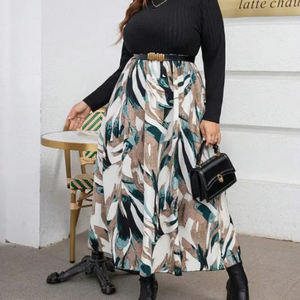 Jupe longue décontractée élégante à imprimé floral personnalisé de haute qualité pour femme, taille empire, confortable, coupe trapèze, idéale pour l'été - Product Image 2