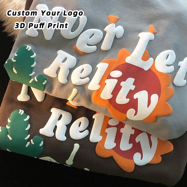 Custom Graphic Letter Tees Oversized Heavyweight Cotton t Shirt 3d Foam Puff Print T-shirts