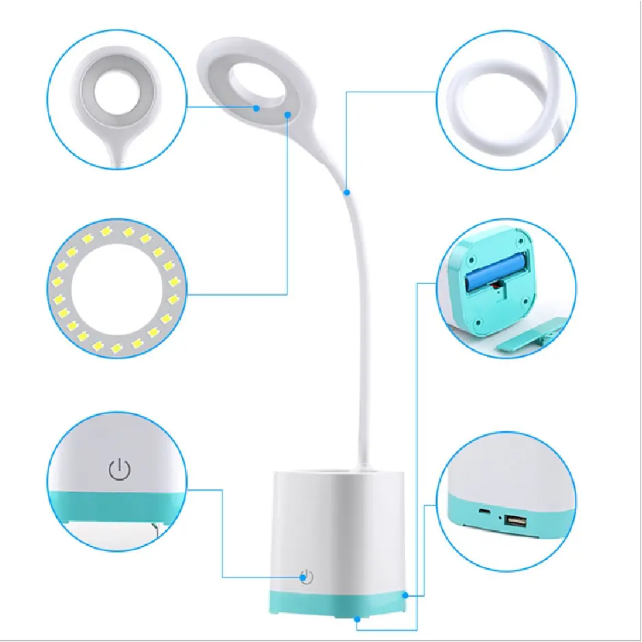 CSX Usb 전원 Usb 침대 독서 네일 데스크 램프 분위기 테이블 램프 연구 테이블 램프