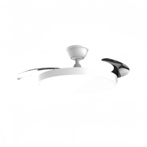 <b>Modern</b> LED <b>Ceiling</b> Fan <b>Light</b> DC Motor 3 Blades Remote Control Dimmable 3000K-6000K Flush Mount Living Room White Metal 6-Speed - Product Image 1