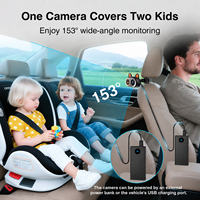 Kit de caméra de surveillance pour bébé avec CarPlay sans fil, caméra de siège arrière grand angle USB 153°, écran partagé, AirPlay, Android Auto