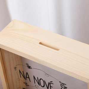 Phiêu Lưu quỹ bóng trắng hộp khung hiển thị trường hợp trang trí bằng gỗ tiền tiết kiệm ngân hàng du lịch quỹ hộp bộ nhớ hộp - Product Image 6