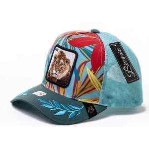 Cappello Trucker Remie con Ricamo Animale, Tessuto a Rete, Regolabile, Unisex, Casual, Primavera-Estate, a 6 Pannelli - Product Image 1