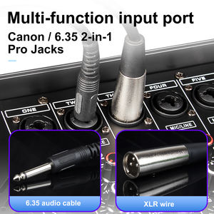 YAIKA GT10M - Console de mixage audio amplifiée avec 2 microphones sans fil portatifs, 8 canaux aviation, 550 W*2 - Product Image 4