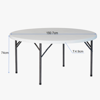 Table ronde en plastique HDPE portable d'usine pour les événements de fête en plein air