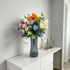 <span class=keywords><strong>Bouquet</strong></span> <span class=keywords><strong>de</strong></span> Mariage Élégant en Roses Artificielles Rouge et Rose Mélangées, Fleurs <span class=keywords><strong>de</strong></span> <span class=keywords><strong>Mariée</strong></span> Naturelles Nouées à la Main pour la <span class=keywords><strong>Mariée</strong></span>, Décoration Maison, Hôtel, Fête - Product Image 5
