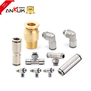 ANRUK birliği düz 1/8 ''1/4" 3/8 "1/2" konu nikel kaplama PU PC SL <span class=keywords><strong>PL</strong></span> BPE PV hızlı bağlantı bakır pnömatik bağlantı parçaları - Product Image 1