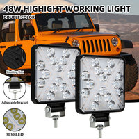Phare de travail super lumineux 16 LED, nouveau projecteur avec fonction clignotante, feux de conduite pour camions, tracteurs, barre anti-brouillard
