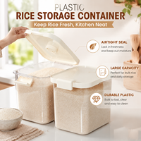 Stackable Nordic Style Plastic Rice Storage Container Home Use Large 20-Pound Sealed Moisture-Proof Insect-Proof Grain Box