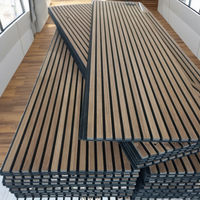Panneaux acoustiques décoratifs multifonctionnels en fibre de polyester et lattes de bois, panneaux absorbants du son