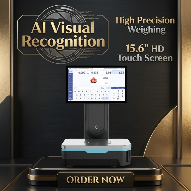 COMPAX ET7 15.6 Inch AI Recognition POS Scale Label Printer Linux Weighing Scale 3-Year Warranty Bluetooth4.0 2.4GHz Capacitive