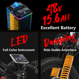 2026 New Mountain Bike 48V 20Inch Fat Tire Motorcycle 150KM Long Endurance Adult City Q6 Dirt Q3 7-Speed Gear Smooth Gear Shifti - Product Image 2