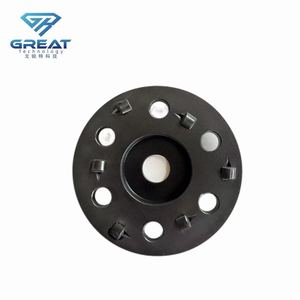 Plaque de meulage PCD de 5 pouces (125 mm) avec segments PCD ronds 6*1/4, outil de meulage de béton abrasif diamanté pour sols époxy, compatible avec les machines <span class=keywords><strong>Hilti</strong></span> - Product Image 2