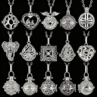 Pendentif médaillon cage ouverte en cuivre électroplaqué, styles variés, compatible avec perles Edison, support creux, breloque pour collier DIY