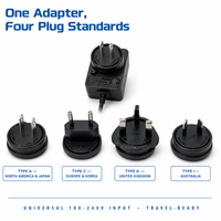 Chargeur PD pour dispositifs médicaux 5V 3A/9V 2.22A/12V 1.66A/15V 1.33A 20W, type interchangeable avec UL/CE/UKCA/SAA