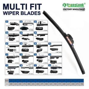 ใบปัดน้ำฝนไฮบริดแบบขายส่ง 19 อะแดปเตอร์ โครงสร้างไร้โครง รุ่น YL-631 รับทำโลโก้ตามสั่ง MOQ ต่ำเพียง 50 ชิ้น สำหรับรถยนต์มาสด้า บีเอ็มดับเบิลยู ใช้ได้ทุกฤดู - Product Image 2