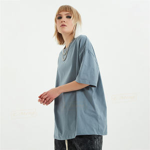 BE1309 T-shirt décontracté 100 % coton de haute qualité, épais, personnalisé, à manches courtes, coupe oversize, couleur unie, vintage, délavé à l'acide, écologique - Product Image 3