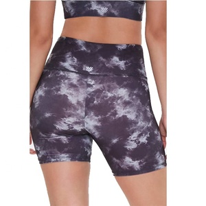 Women High Waist Yoga Workout Running Sport <b>Shorts</b> Colorful Breathable Elastic <b>Tight</b> Four-Way Stretch Quick Dry Drawstring - Product Image 2