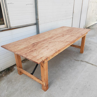 Table de banquet pliante en bois de style western antique pour extérieur, 6 pieds, 72 pouces, 8 pieds, pour événements commerciaux, mariages, table de salle à manger de style farmhouse