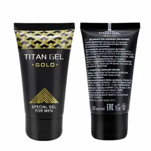 TItan Gel Emas Rusia Krim Pembesar Penis, Krim Pijat Retarder Asli 50Ml