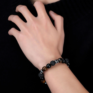 สร้อยข้อมือหินธรรมชาติแบบยูนิเซ็กซ์ ดีไซน์ใหม่ ประดับด้วยลูกปัดอาเกต สไตล์คลาสสิก สำหรับคู่รัก ขายส่งจากจีน - Product Image 6