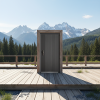 Porte d'entrée extérieure moderne en acier inoxydable, antivol, avec panneau nervuré, pour maison ou école
