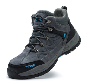 Calzado de seguridad DFS1126 para trabajadores de la construcción, botas de trabajo de cuero genuino resistente para exteriores, calzado de protección laboral. - Product Image 1