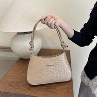 Bolso de Hombro Cruzado Pequeño de PU con Cremallera Única para Mujer, Estilo Coreano, Sencillo, Casual y Texturizado, Novedad 2026
