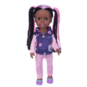 Muñeca Americana de 35 cm (14 Pulgadas) con Trenzas Rosas y Negras, Cabello Lacio, Juguete de Moda al por Mayor - Product Image 6