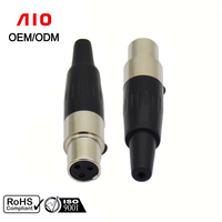 Adaptateurs de microphone audio à connecteur Mini XLR à 3 broches avec interface nickelée à montage sur châssis Connecteur audio