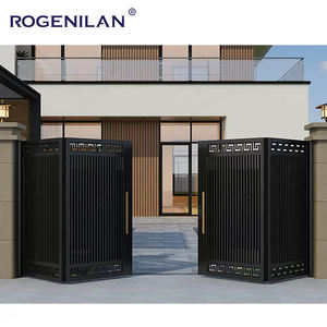 Rogenilan การออกแบบประตูทา<span class=keywords><strong>ง</strong></span>เข้า<span class=keywords><strong>บ้าน</strong></span>ไฟฟ้าแบบพับได้<span class=keywords><strong>ประตู</strong></span>ทางเข้าแบบอลูมิเนียมอาร์ตวิลลาอัตโนมัติล่าสุด - Product Image 5