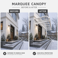 Auvent manuel autonettoyant en aluminium anti-rouille avec protection UV pour extérieur, toit en polycarbonate pour balcon, terrasse et patio