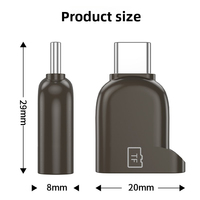 Lecteur de carte TF USB C 3.0 mini en alliage de zinc, adaptateur de carte TF de type C jusqu'à 5 Gbps