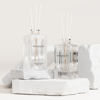 OEM/ODM BMH BMH-X002 Allemagne – Flacon de parfum en verre 100 ml, best-seller, avec pulvérisateur à pompe rectangulaire personnalisé et emballage diffuseur à bâtonnets, impression sérigraphique