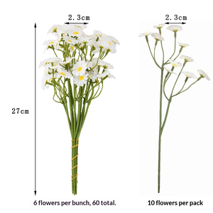 Ramo de Flores de Margarita de Seda Realista - Flores Artificiales de Estilo Clásico para Decoración del Hogar y Mesa, Duraderas y Reutilizables - Product Image 4