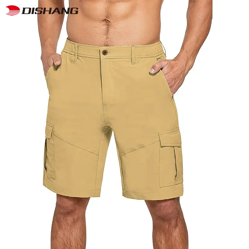 2023 Custom Logo Cargo Shorts Summer Men's Elastic Waist Shorts Cotton Cargo Shorts Casual Loose Outdoor Sport Cargo Short