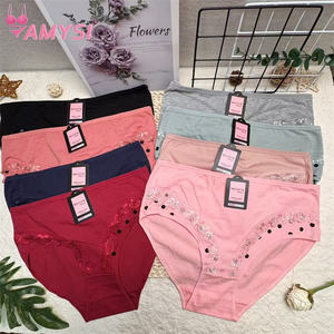 M503 #   Трусы-бикини больших размеров для полных женщин, из чистого хлопка, антибактериальные, с высокой посадкой, черные в горошек, для здоровья кожи - Product Image 6